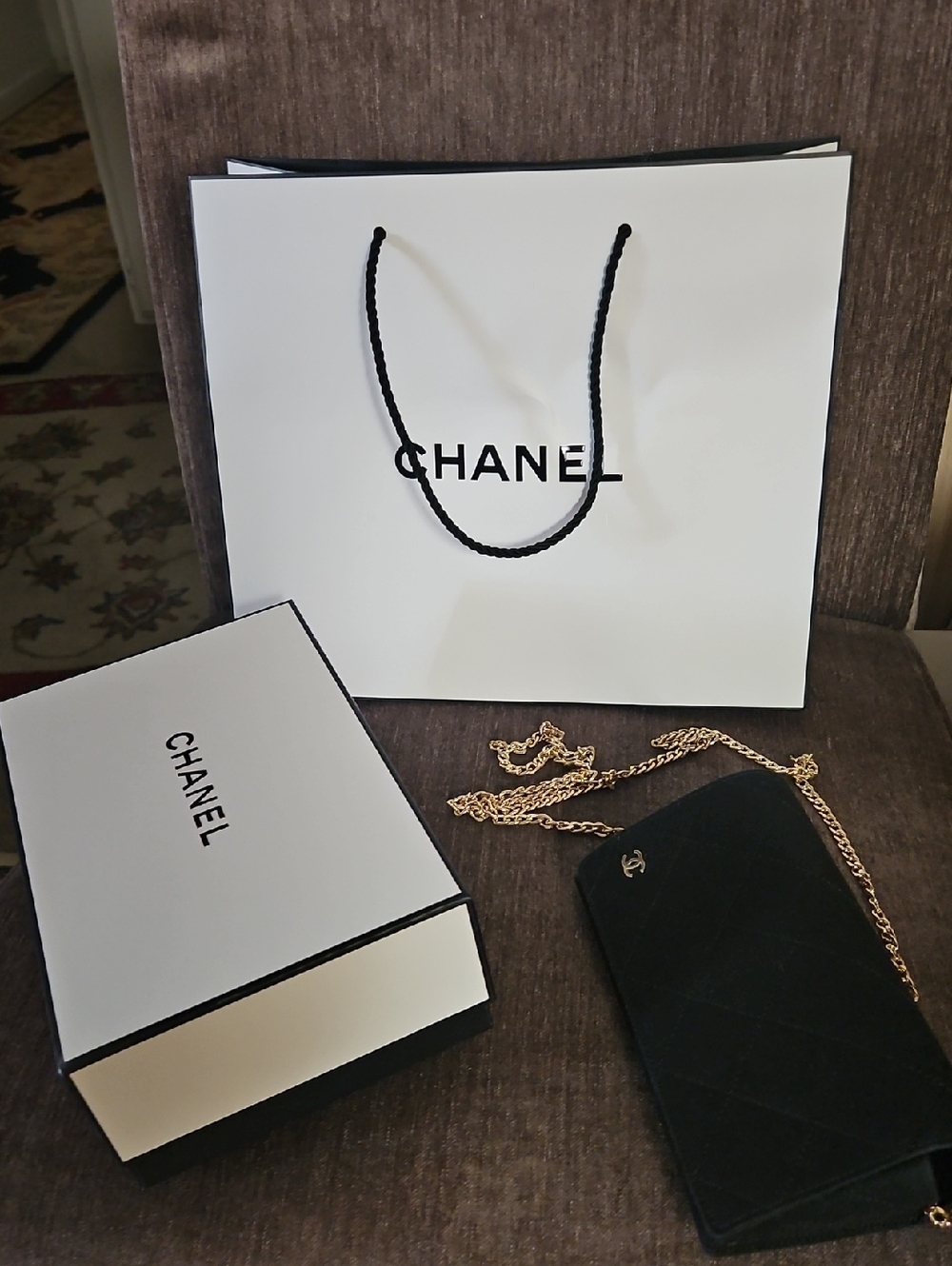Authentic Chanel Oversized Case + Custom Chain: Use as Wallet, Clutch, Crossbody